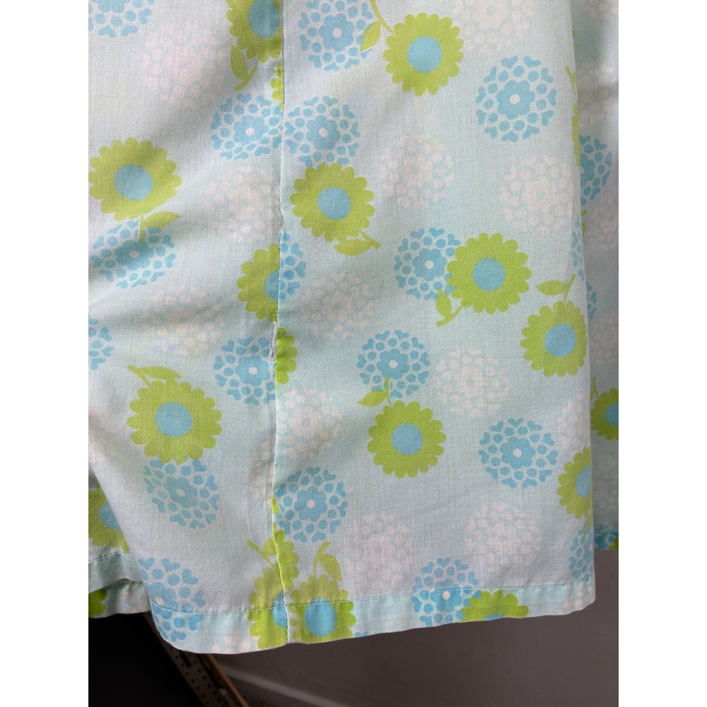 Vintage Dutchmaid Blue Green Floral Mod Shift Nightgown Dress Medium 12 28-30 - Picture 4 of 8
